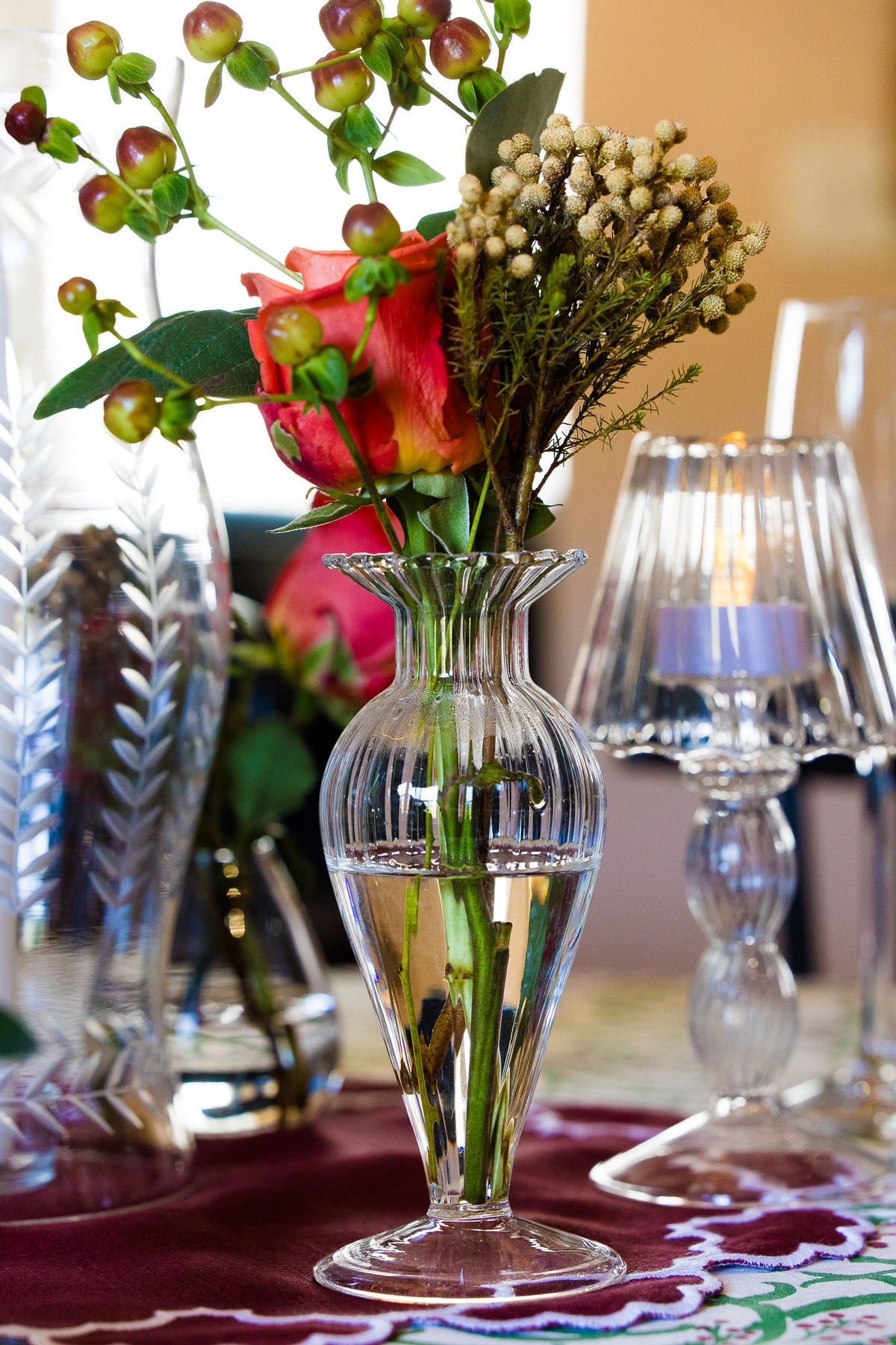 Glass Bud Vases - Assorted Shapes - Set of 6