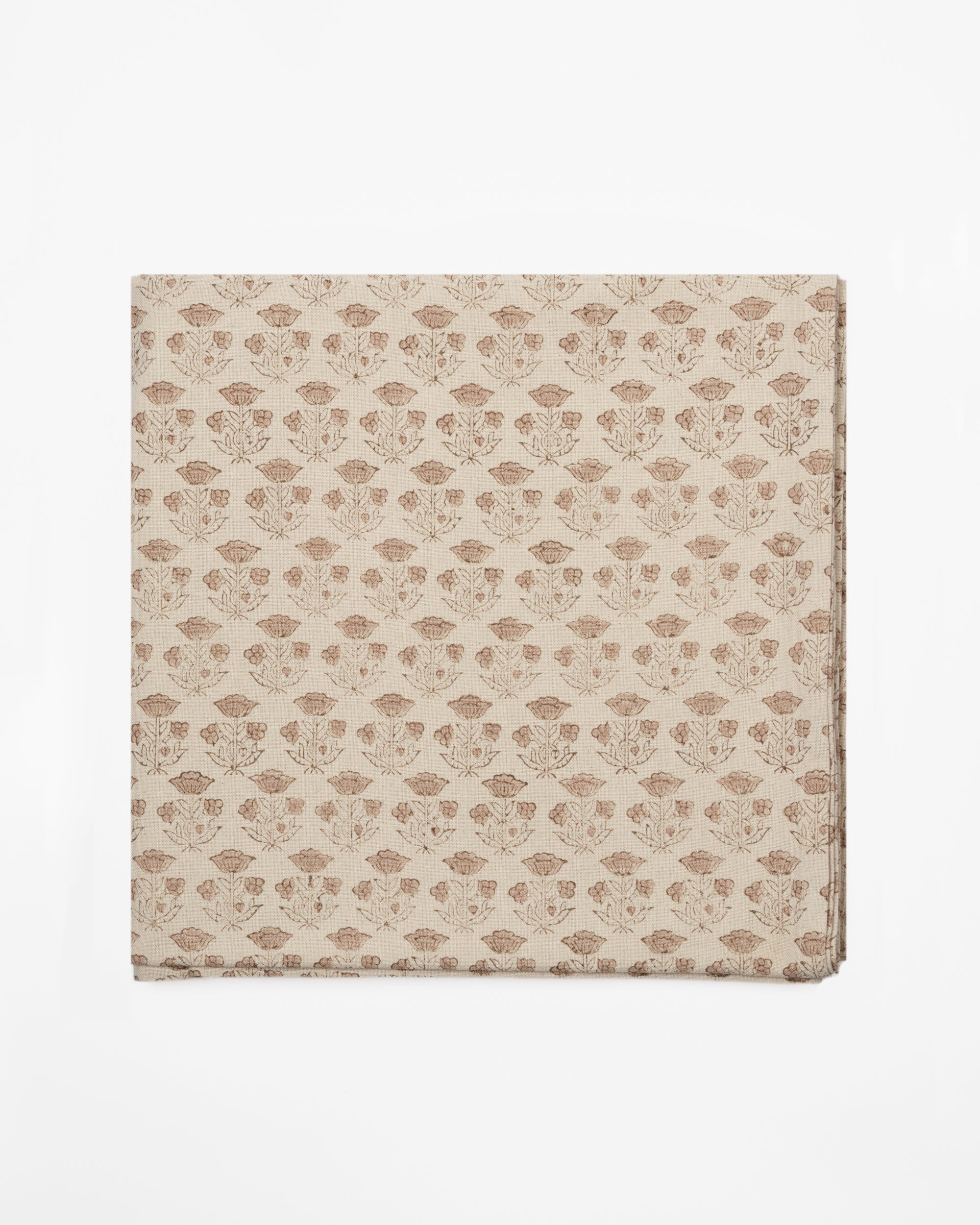 Indian Rose Block Printed Cotton Tablecloth Cutout