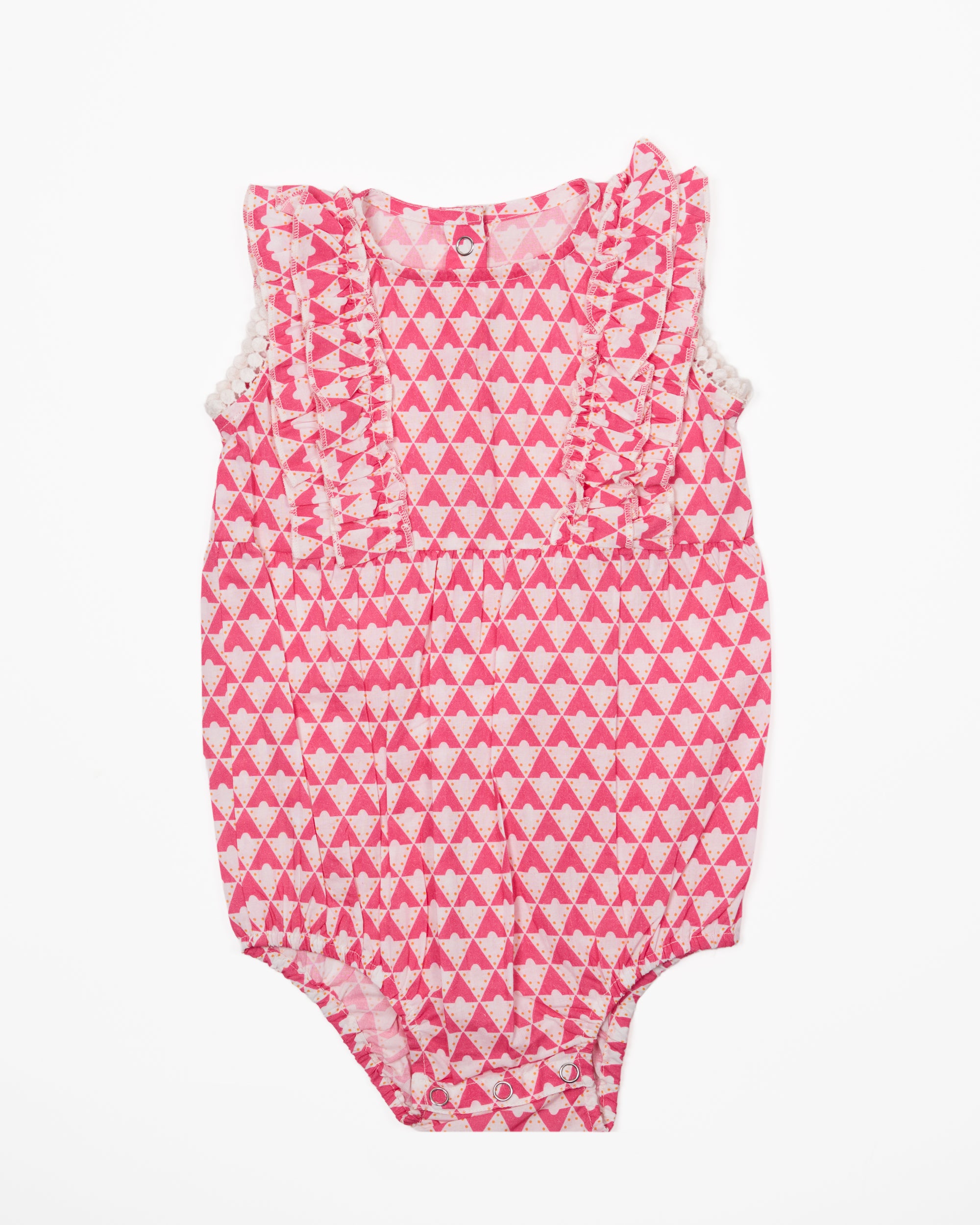 Kids Cotton Baby Grow in Neon Triangles Print