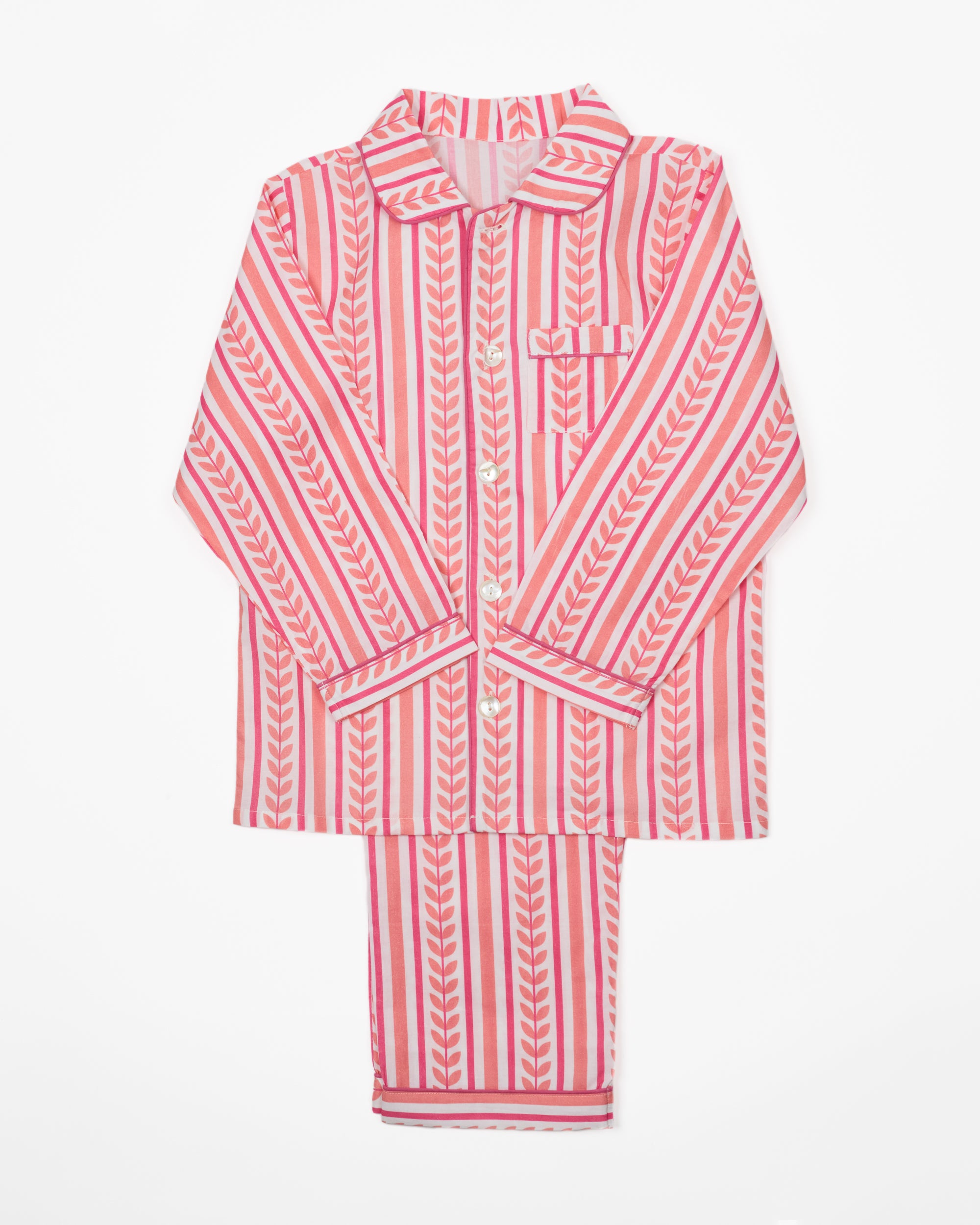 Kids Cotton Pyjamas in Neon Stripes