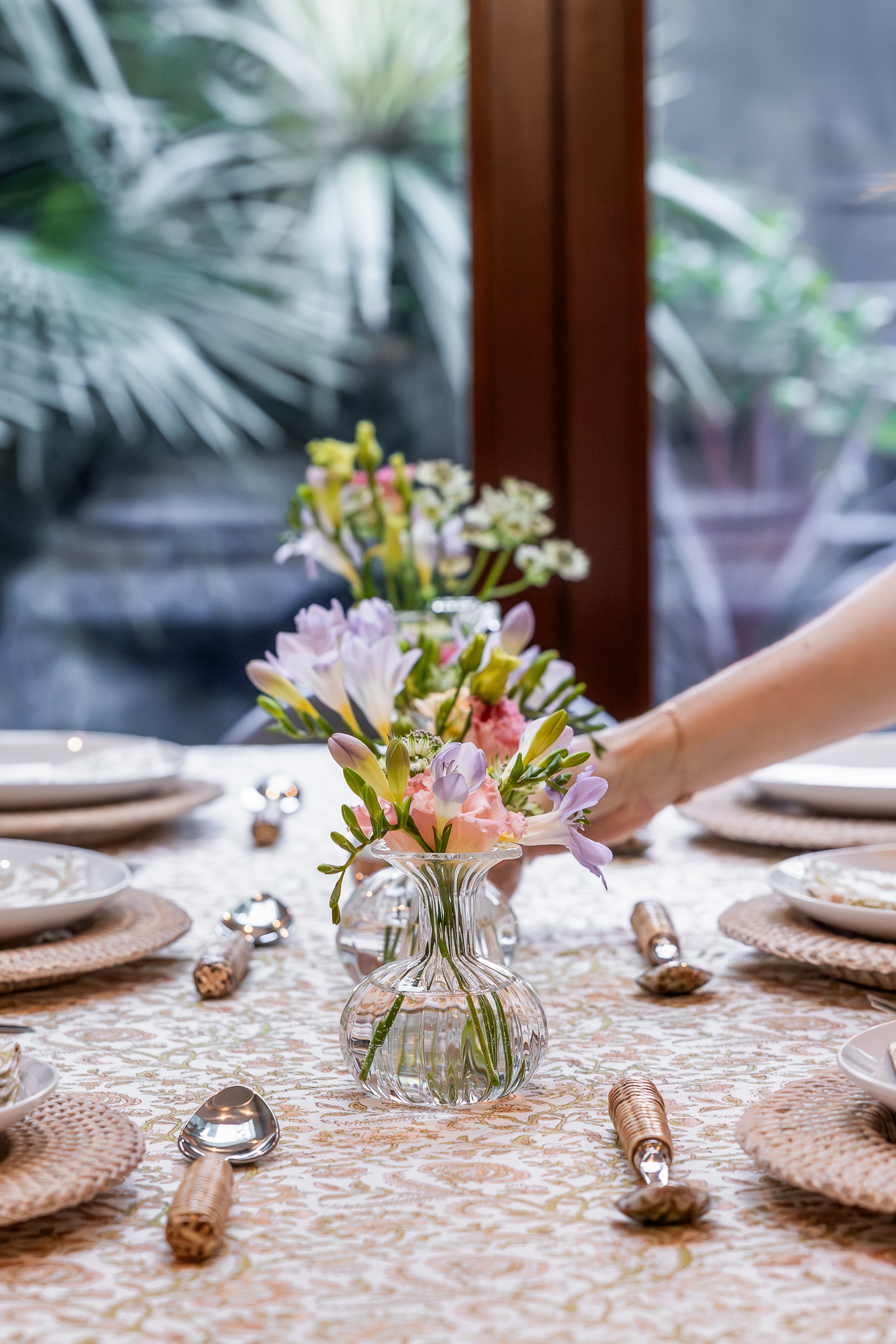 Floral & Earthy Tones - Block Printed Cotton Napkins - Set of 4