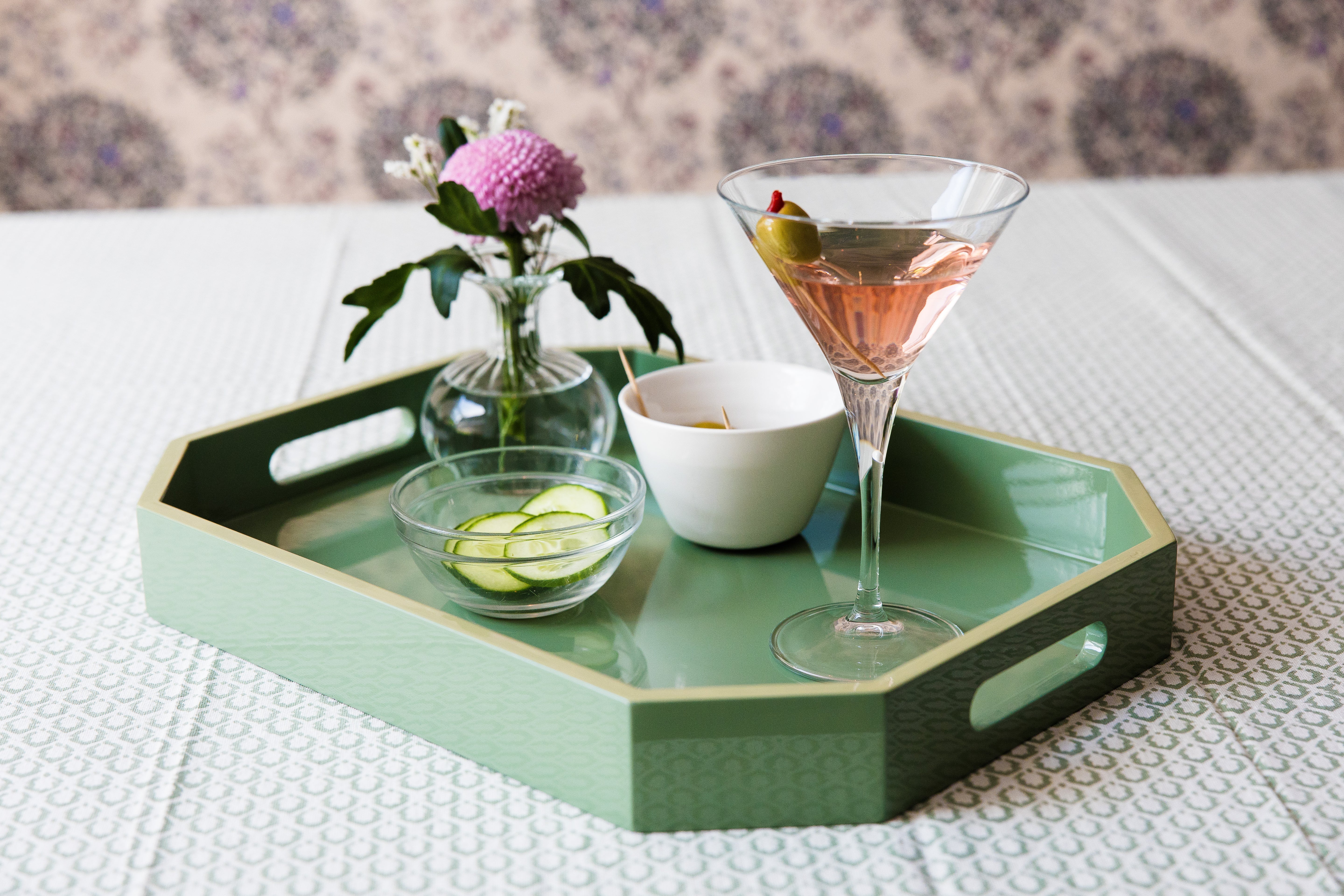 Green Lacquer Tray - Medium