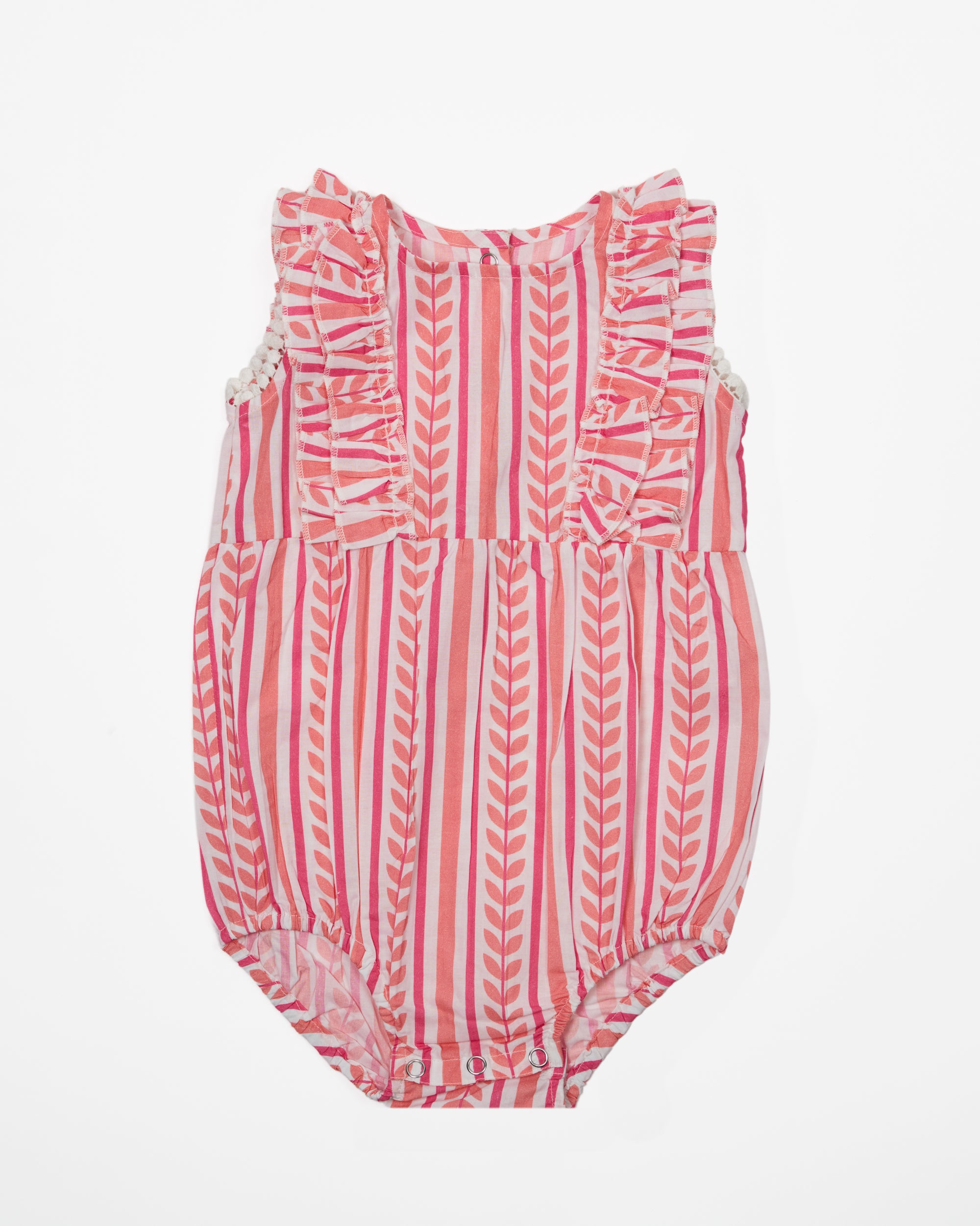 Baby Cotton Romper in Neon Stripes