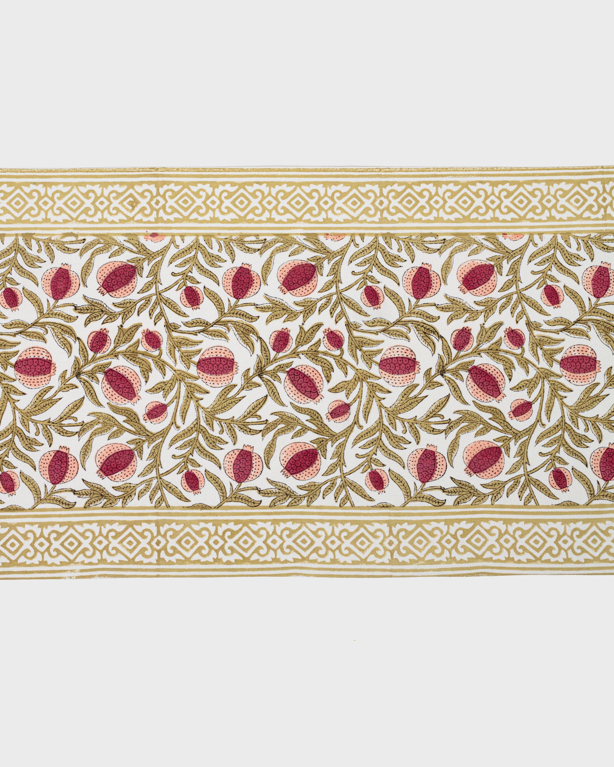 Pomegranate Cotton Block Printed Table Runner