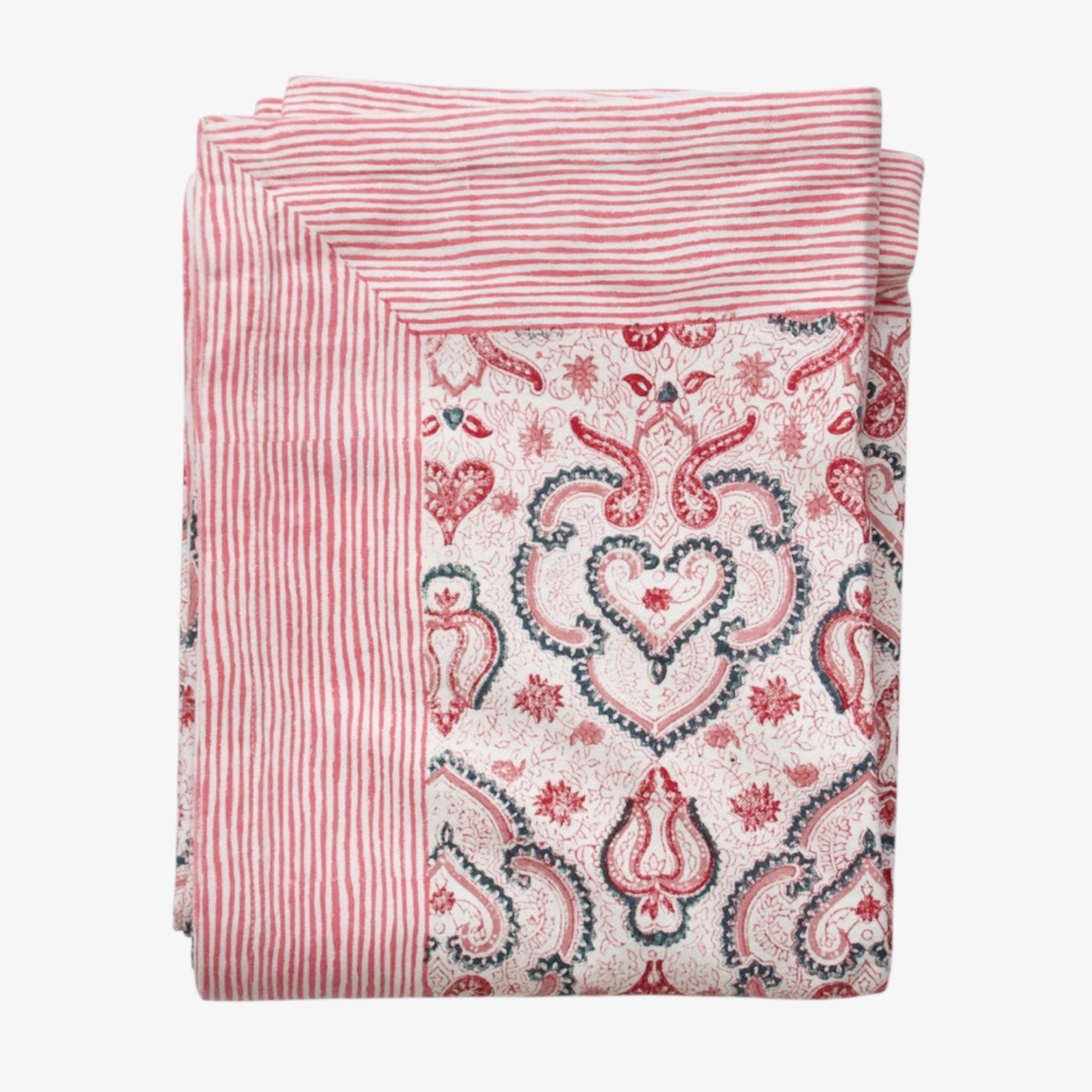 Marigold Cotton Block Printed Tablecloth - Extra Large