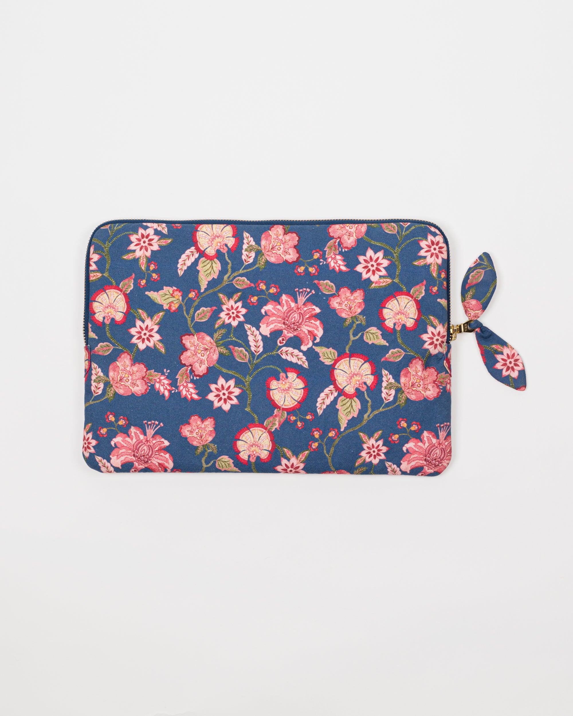 Padded Laptop Case - Navy & Pink Florals