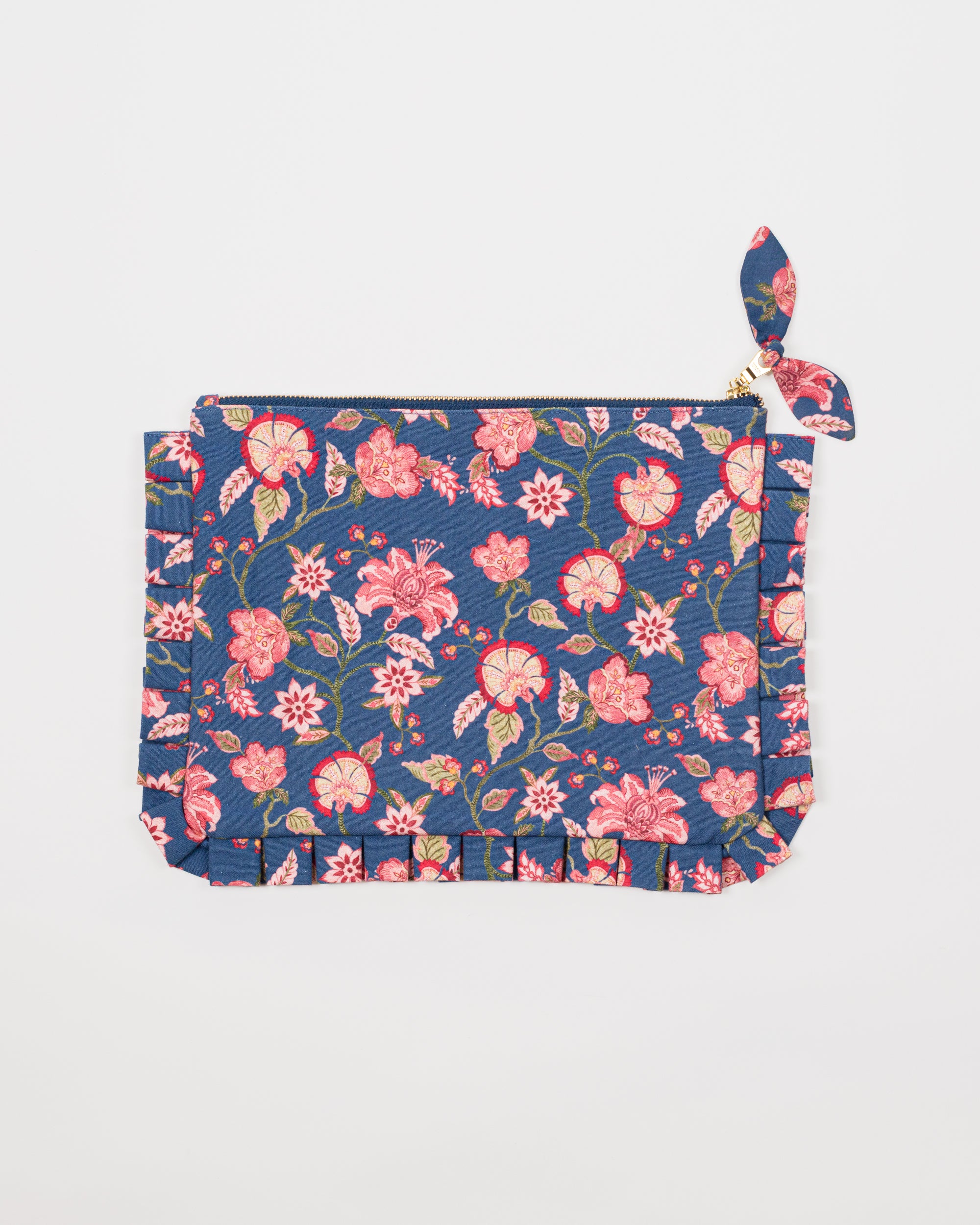 Frilled Swimming Pouch - Blue & Pink Florals