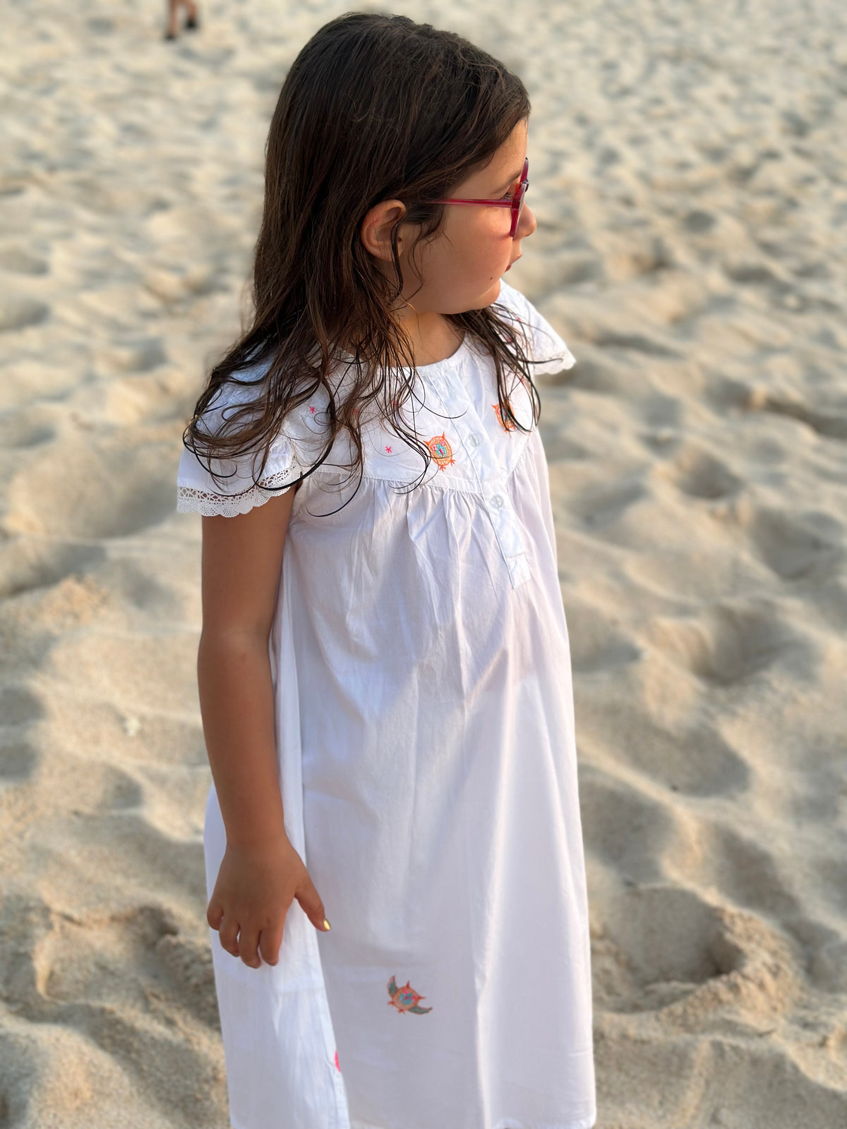 Girls embroidered owl nightie with matching shorts