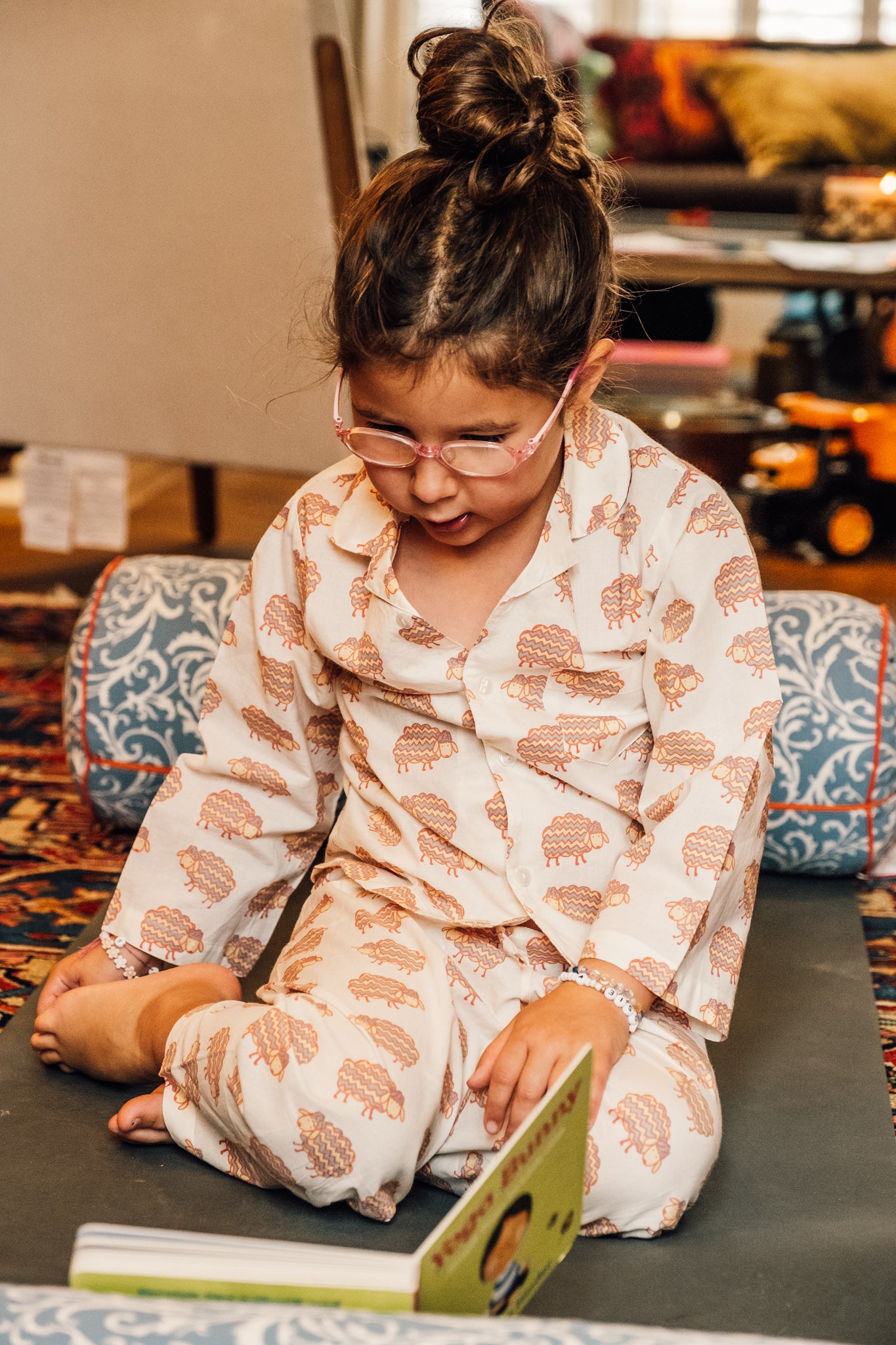 Girls & Boys Cotton Pyjamas in Sheep Print