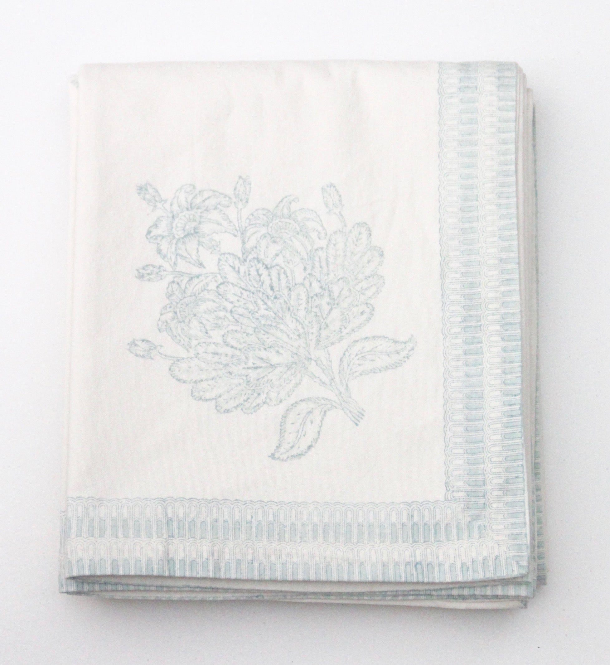 Extra Large Tree of Life Tablecloth with Mineral Blue Motif