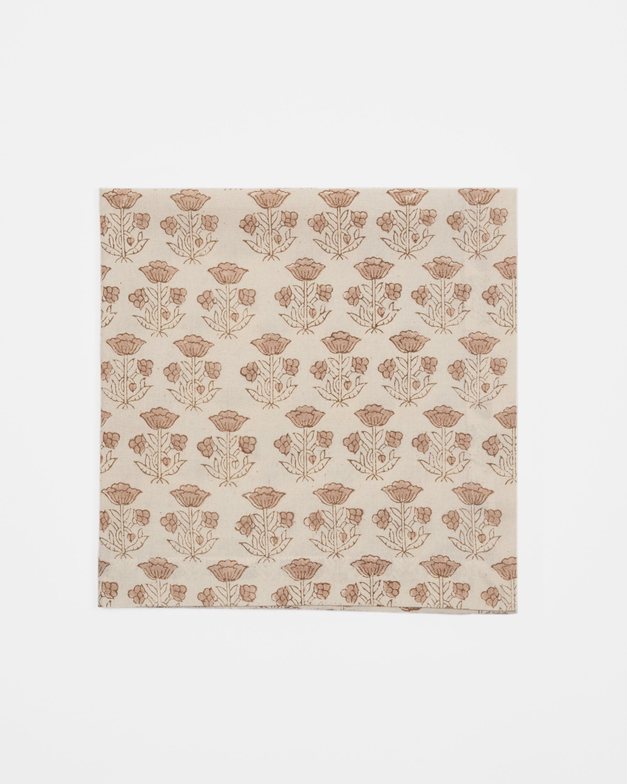 Block Printed Vintage Indian Rose Napkins - Set of 4