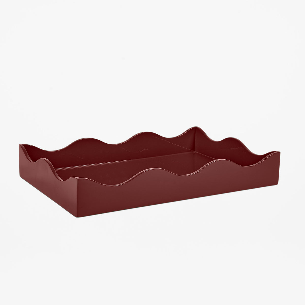 Burgundy Wave - Glossy Lacquer Tray - Medium