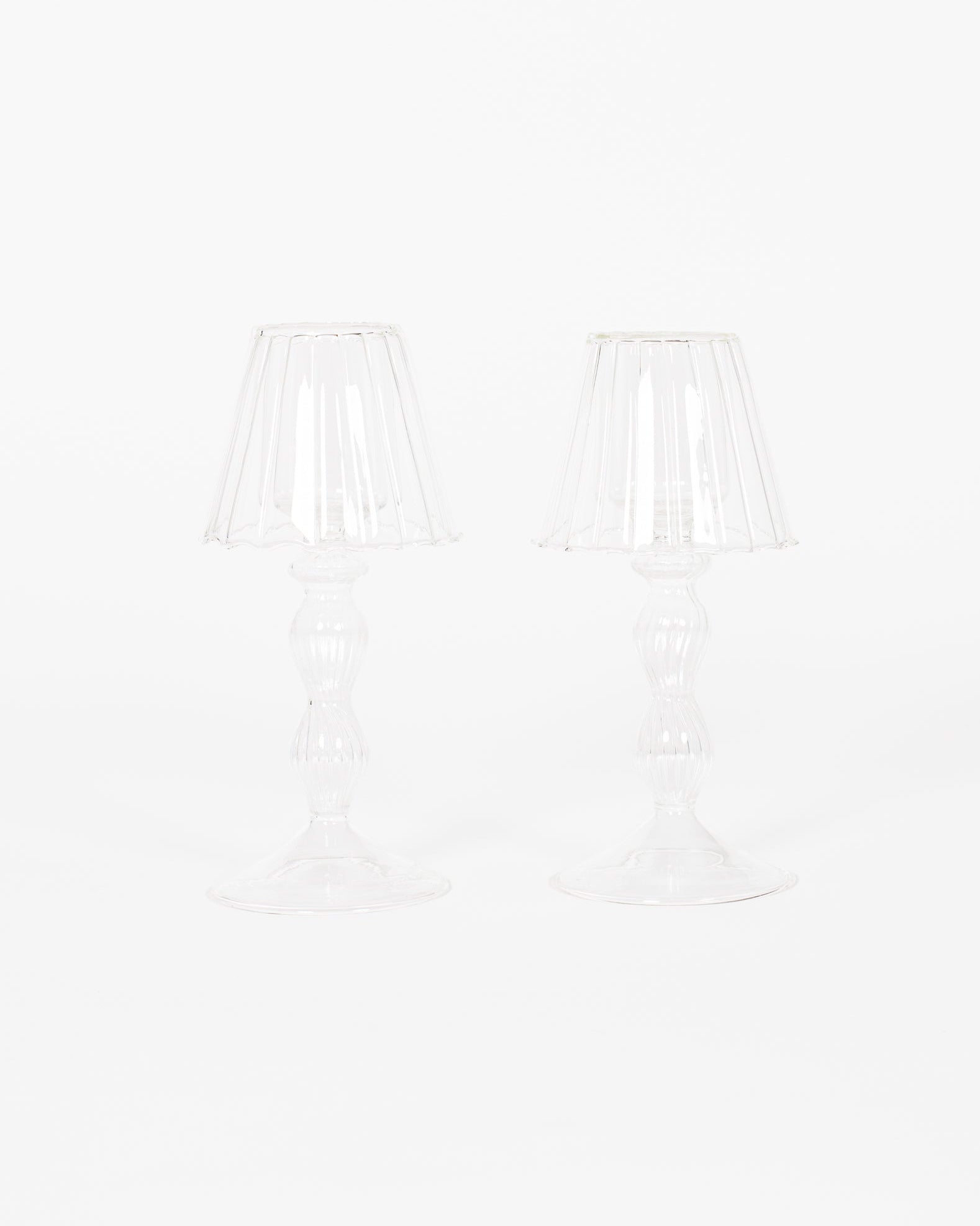Glass Lantern Tea Light Holder - Set of 2