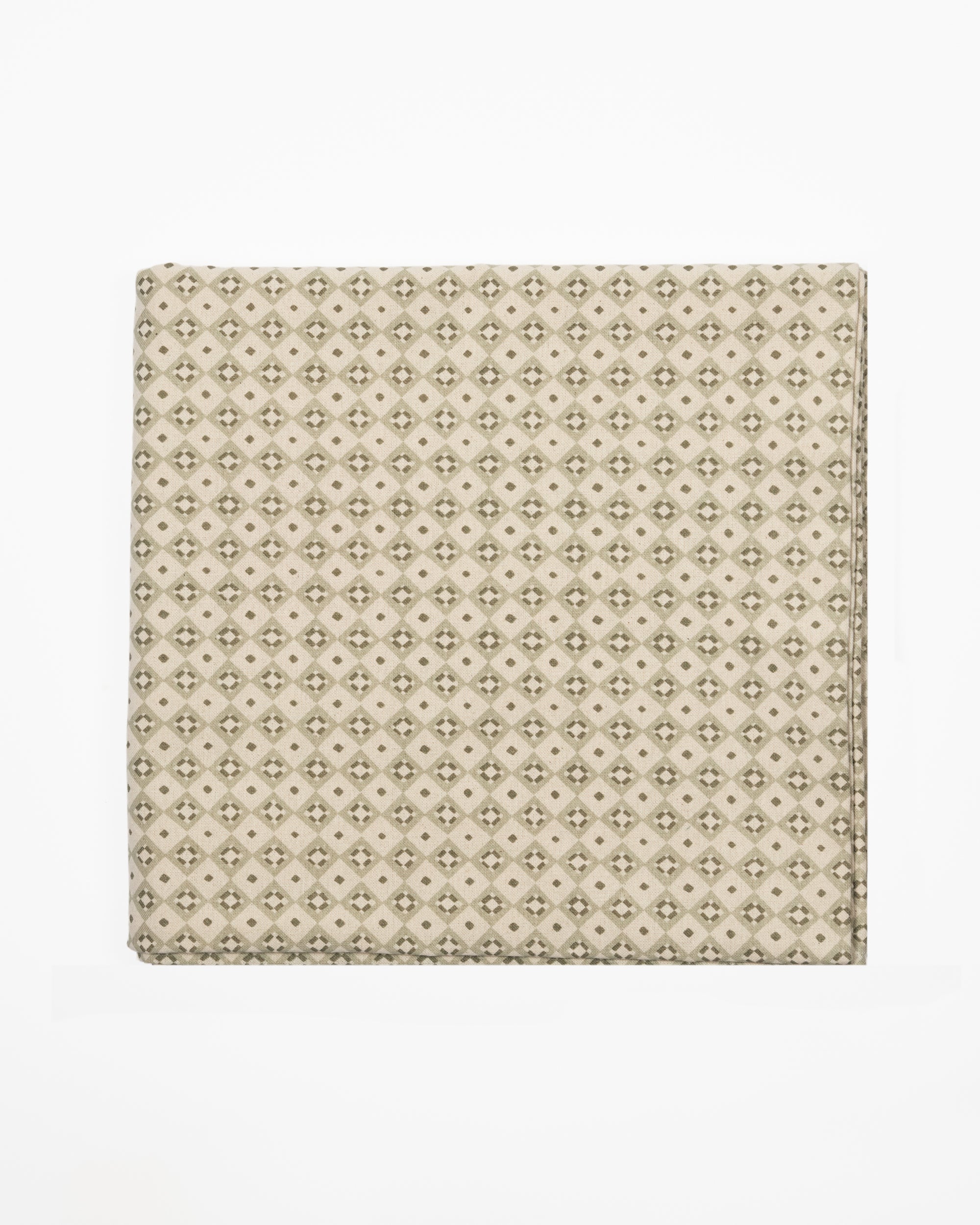 Mixed Green Diamond Print - Block Printed Cotton Tablecloth
Cutout
