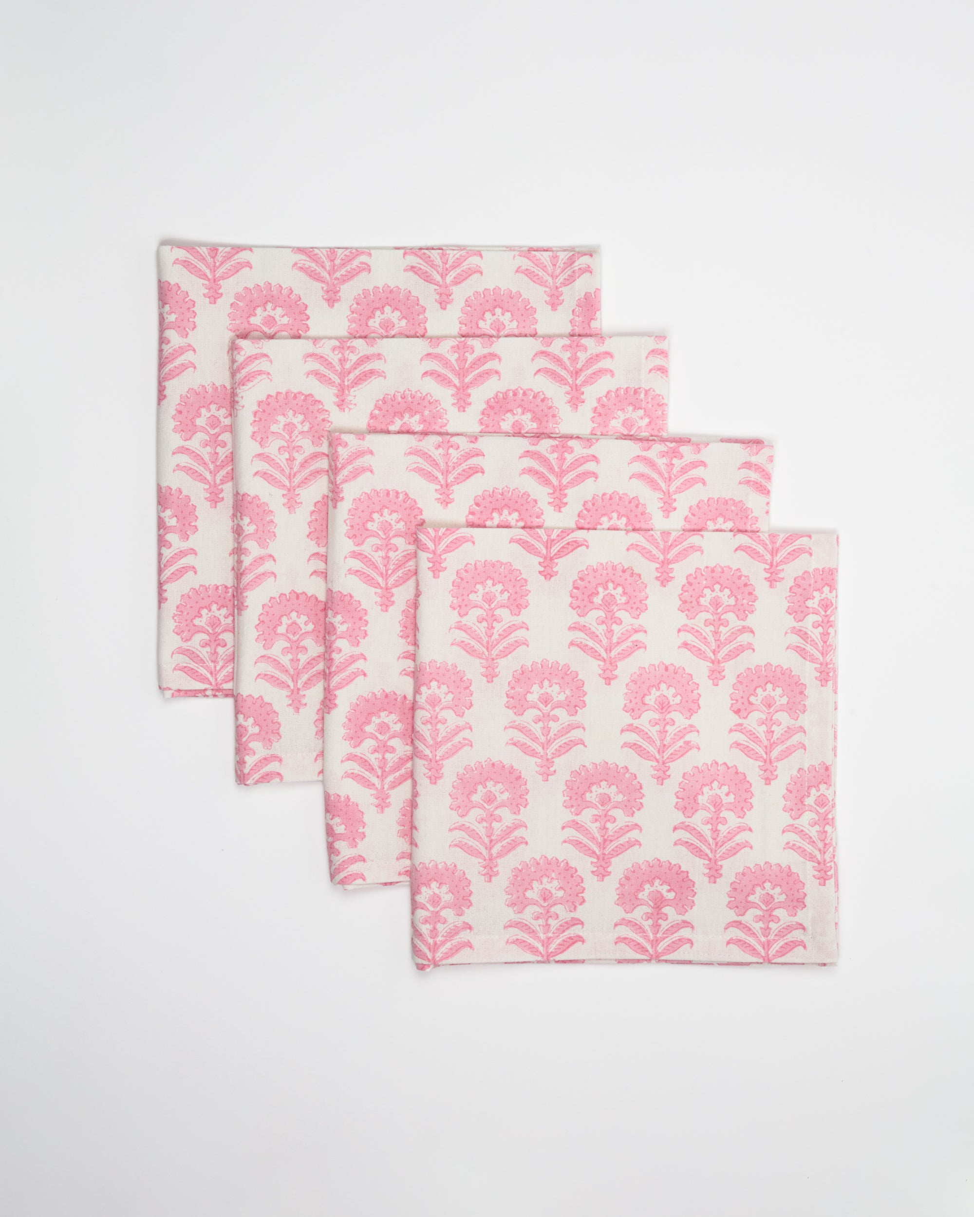 Pink Contemporary Floral Napkins - Set of 4