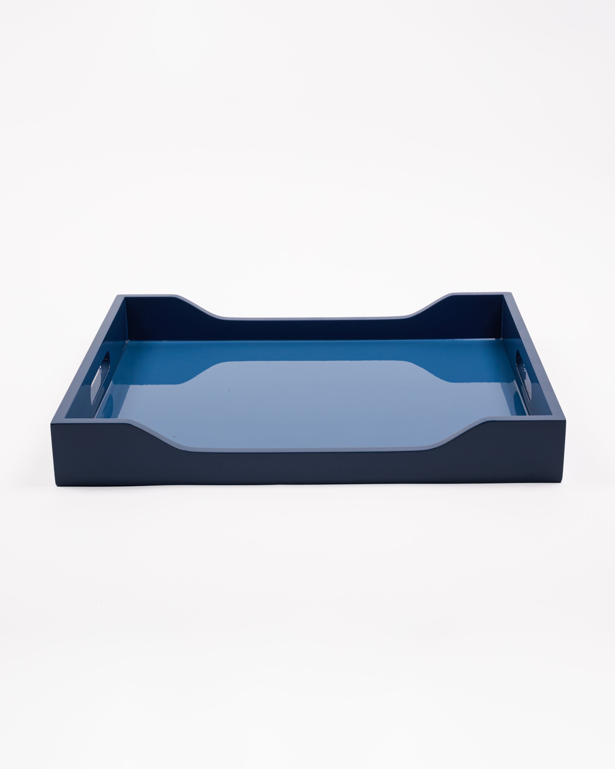 Blue Two Tone Lacquer Serving Tray - Medium