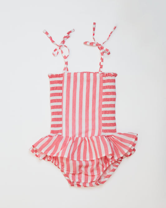 Cotton Baby Swimsuit in Stripes