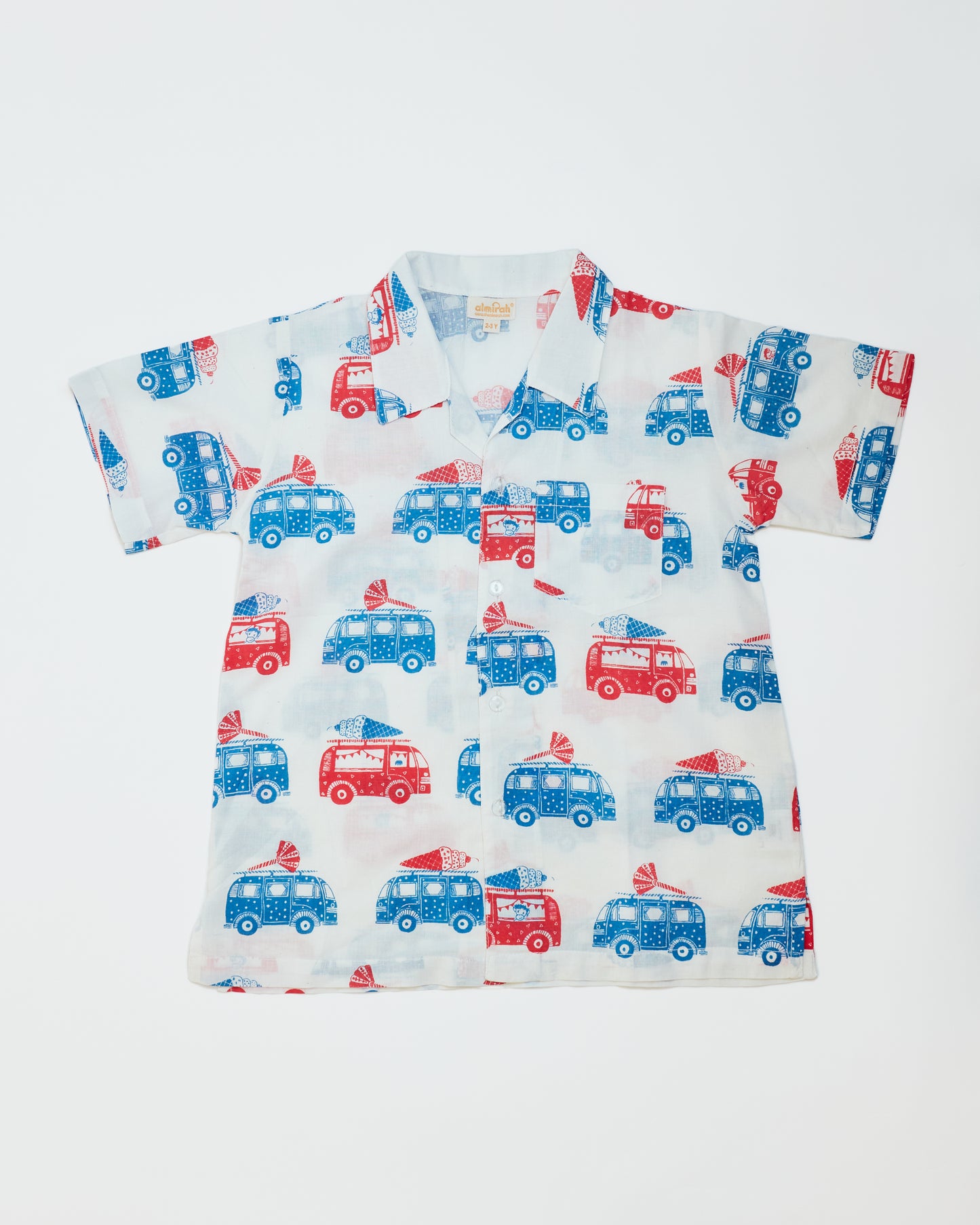 Kids Cotton Shirt in Van Print