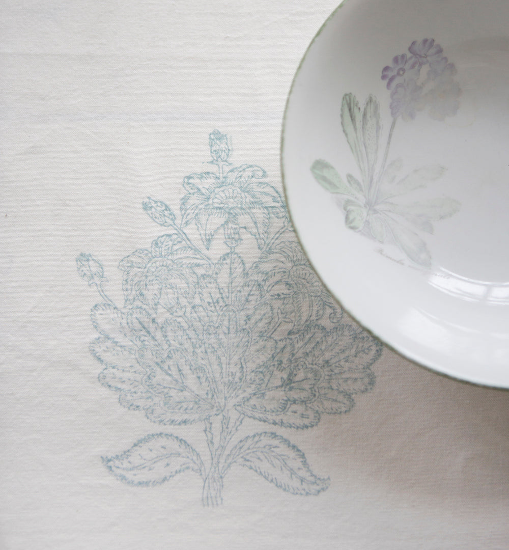Extra Large Tree of Life Tablecloth with Mineral Blue Motif
