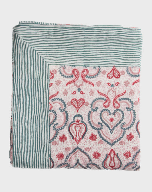 Marigold Block Printed Cotton Tablecloth