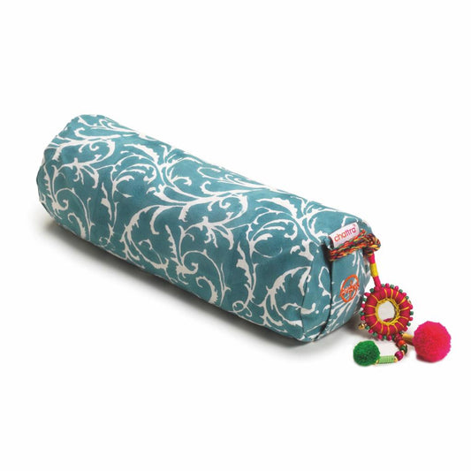 Round Yoga Bolster Sky Feather Blue