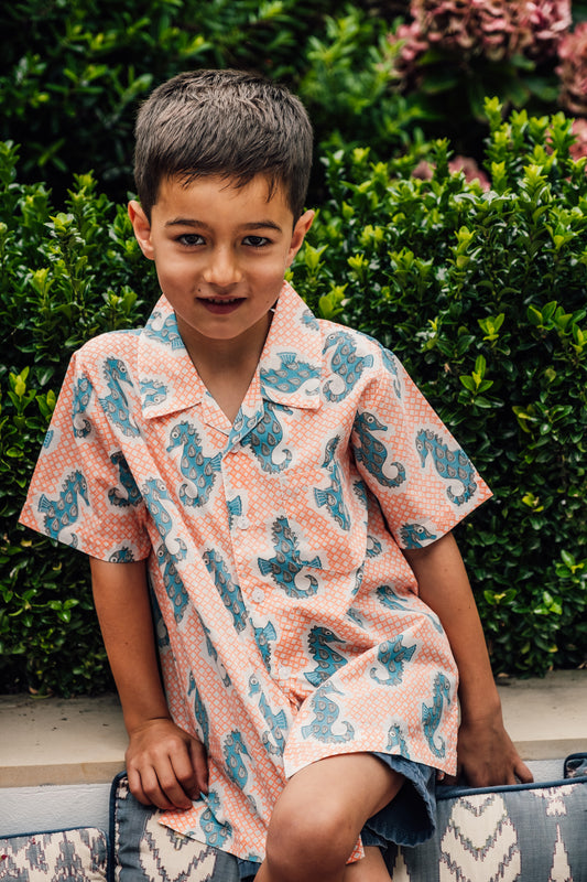 Kids seahorse print shirt