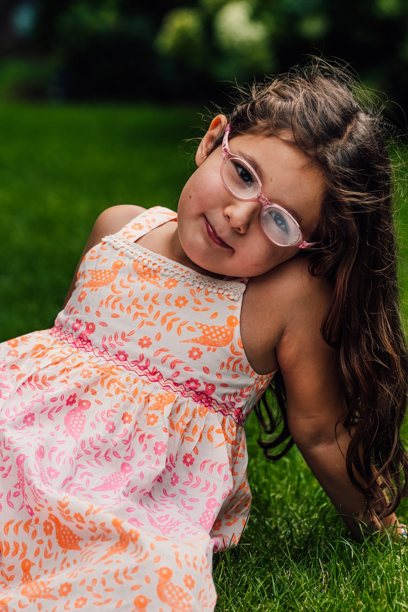 Kids Cotton Dress in Neon Print