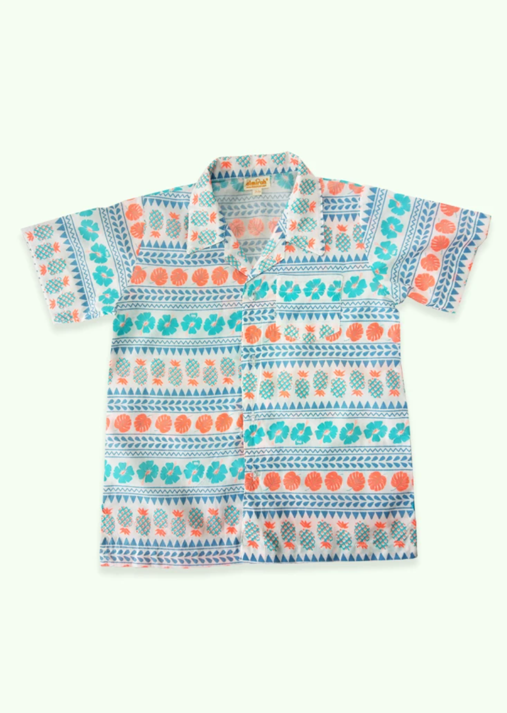 Boys Cotton Shirt in Hawaiian Print