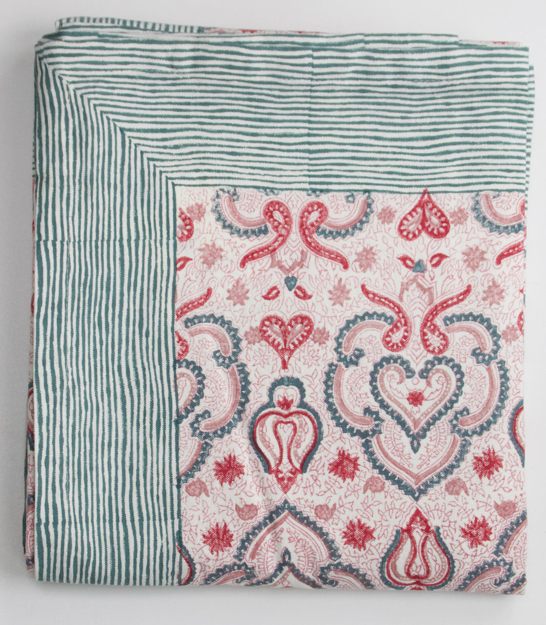 Extra Large Marigold Block Printed Cotton Tablecloth
